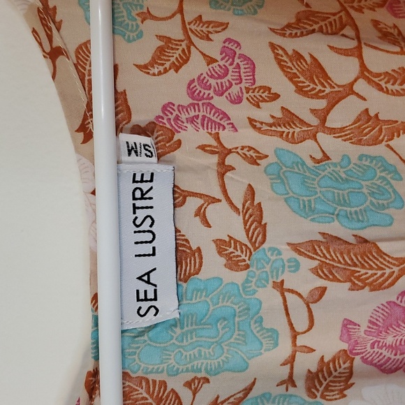 Sea Lustre Sunny Days Floral High-Low Dress Size S/M Plunging V-Neck Tie Chest - Picture 6 of 13